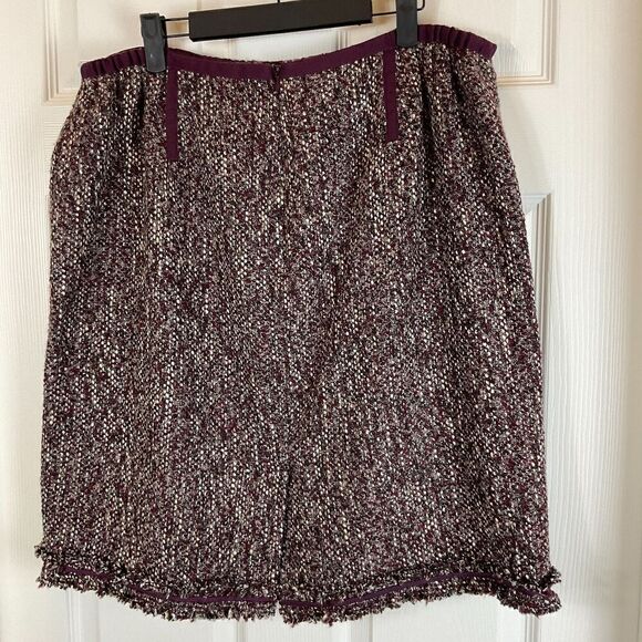 NWT Talbots Women 16WP Purple Herringbone Wool Blend Knee Length Pencil Skirt - Picture 4 of 12